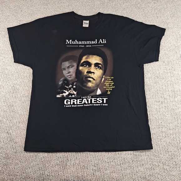 Muhammad Ali GOAT Memorial Shirt Men's XL Black Graphic‎ Tee The Greatest Boxer - Picture 1 of 11